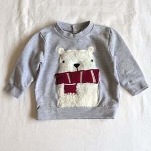 petit lem winter polar bear crewneck sweatshirt 9 months baby